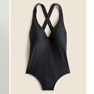 J Crew High support cross back one piece black size 8